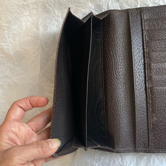 Gucci wallet with canvas/leather monogram tan and brown wallet sold as is - Picture 9 of 16